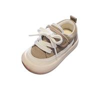 Toddler Boy and Girl's Slip On Sneakers Toddler Sneakers Little Kid Big Kid Shoes Canvas Sneaker Toddler Shoes Shoes with Lights Non Slip Soft Sole Flat Shoes (Khaki, 6.5 Toddler)