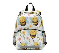 Toddler Boy Backpack with Leash, Bee Flower Garden Mini Travel Backpack Little Kid's Backpacks 3-6 Years