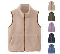 Toddler Boy Girl Polar Fleece Vest Full Zip Sleeveless Waistcaot Kids Fall Winter Warm Thick Windproof Outerwear Jacket Coat Boys Girls Sleeveless Gilet Polar School Preppy (Purple, 7-8 Years)