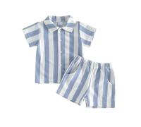 Toddler Boy Outfits Childrens Comfortable and Breathable Set Boys Simple Short Sleeved Two Piece Set Toddler Boy Outfits (Blue, 12-18M)