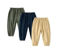 Toddler Boy Pants Little Boys Pull On Pants Baby Boys Active Cargo Jogger Pants Cotton Elastic Waist Trousers Casual Joggers Pockets Trousers Pants (Khaki, 4-5 Years)