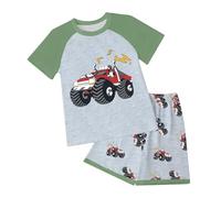 Toddler Boy Summer Clothes Boys Short Sleeved and Shorts Set Comfortable Soft Breathable and Stylish with Cartoon Prints Toddler Boy Summer Clothes (Green, 5-6 Years)
