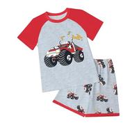 Toddler Boy Summer Clothes Boys Short Sleeved and Shorts Set Comfortable Soft Breathable and Stylish with Cartoon Prints Toddler Boy Summer Clothes (Red, 9-10 Years)
