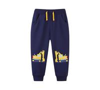 Toddler Boys artoon Excavator Tractor Print Joggers with Drawstring Pockets Kids Slim Fit Sweatpants Elasticated Waist Toddler Cotton Casual Athletic Trousers (Black-2, 3y)