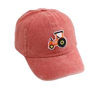 Toddler Boys Baseball Cap artoon Excavator Tractors Cute Giraffe Adjustable Kids Sun rotection Cap Mesh Breathable Wide Brim Sport Beach Outdoor Holiday Travel (C-Watermelon Red, One Size)