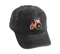 Toddler Boys Baseball Cap artoon Excavator Tractors Cute Giraffe Adjustable Kids Sun rotection Cap Mesh Breathable Wide Brim Sport Beach Outdoor Holiday Travel (C-Black, One Size)