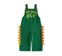 Toddler Boys Birthday Outfits Dinosaur Embroidery Overalls Dungarees | 1-5 Years Birthday Gift, Embroidery Corduroy Jumpsuit, One Piece, Kids Cake Smash Outfits
