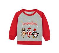 Toddler Boys Christmas Sweatshirt Raglan Singing Dancing Christmas Santa Elk Penguin Long Sleeve Shirt Ugly Xmas Sweater Holiday Kids Tops 3 Years
