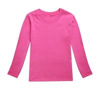 Toddler Boys Girls Autumn Long Sleeve Solid Prints T Shirt Tops Kids Plain T Shirts Girls Tunic Tops for Leggings for Girls Girl Toddler Camisole Hot Pink