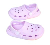 Toddler Boys Girls Clogs Garden Breathable Closed Toe Summer Lightweight Sandals Solid Color Soft Sole Comfortable Slip-On Beach Pool Summer Indoor Outdoor Footwear for Children 03-Purple