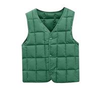Toddler Boys Girls Down Vest Autumn/Winter Front Buckle Solid Color Children's Vest Party Birthday School Cute Girl Tops Teens (JN, 12-18 Months)