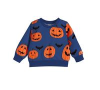 Toddler Boys Girls Halloween Long Sleeve Pumpkin Prints Pullover T Shirt Sweatshirt Tops E Girl Clothes for Kids 10-12 Cute Kids Clothes 11 (Navy, 12-18 Months)
