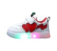 Toddler Boys Girls Light Up Shoes LED Light Up Glitter Trainers Lightweight Comfy Adorable Running Shoes for Baby Non Slip Soft Sole Sneakers Flat Walking Shoes (Red, 5 Infant)