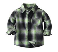 Toddler Boys Girls Shirt Coat Plaid Long Sleeve Kids Turn Down Collar Button Tops Outwear Big Boy Winter Coat (A, 3-4 Years)