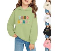 Toddler Boys Girls Third Grade Hoodie First Day of School Jumper Preppy Hoodies Back to School Sweatshirt Long Sleeve Casual Sports Top Letter Print (Beige, 5-6 Years)