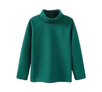 Toddler Boys Girls Turtleneck Long Sleeve Soft Cotton Thermal Shirts Solid Color Warm Base Layer Tops for Kids Solid Color Long Sleeve High Neck Base Coat (Green, 5-6 Years)