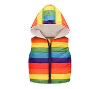 Toddler Boys Girls Warm Lined Down Vest Winter Cartoon Cat Pattern Sleeveless Hooded Coat Jacket Thicken Zipper Winter Long Jackets for Girls (Yellow, 2-3 Years)