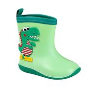 Toddler Boys Hiking Boots Size 9 Multicolor Rain Boots Dinosaur Print Non Slip Flat Rain Shoes (Green, 10 Little Child)