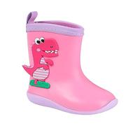 Toddler Boys Hiking Boots Size 9 Multicolor Rain Boots Dinosaur Print Non Slip Flat Rain Shoes (Pink, 10 Little Child)
