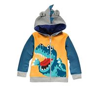 Toddler Boys Hoody Jacket Cartoon Dinosaur Zipper Packaway Spring Hoodies Yellow Size 5-6 Years 6T Halloween Christmas Thanksgiving Gift