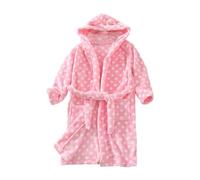 Toddler Boys Short Hooded Robe Flannel Long Sleeve Soft Bathrobe Pajamas with Belt Kids Summer Lounge Sleepers Gowns Personalised Pyjamas Toddler Pj Sets for (Pink, 4-5 Years)