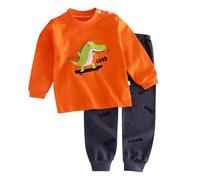 Toddler Boys Striped Cotton Pajamas Sets 2 Piece Dinosaur Pattern Long Sleeve Tops Pants Sleepwear Clothes Kids Teenage Girls Pyjamas Silk Heart Pyjamas (I, 4-5 Years)
