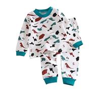 Toddler Boys Striped Dinosaur Pajamas Sets 2 Piece Long Sleeve Cotton Lounge Sleepwear Bedroom Tops Pants Clothes Princess Nighties for Girls Princess Pj (Camouflage, 3-4 Years)