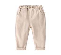 Toddler Boys Sweatpants Solid Color Mid Rise Elastic Waistband Leggings Work Pants with Pockets Everyday Casual Tren1 Outfits Beige 5-6 Years