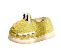 Toddler Boys Warm Plush Slippers Baby Girls Cute Fuzzy Animals House Slippers Non Slip Platform Furry Home Slides Winter Indoor Outdoor Cloud Sole Shoes (Green, 6 infant)