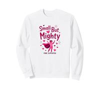 Toddler Breast Cancer Awareness Small But Mighty Pink Supporter Sweatshirt, Adult Unisex, White, Large