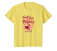 Toddler Breast Cancer Small But Mighty Pink Supporter T-Shirt, Kids, Lemon, 8 Years
