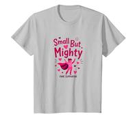 Toddler Breast Cancer Small But Mighty Pink Supporter T-Shirt, Kids, Silver, 10 Years
