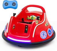 Toddler Bumper Car, 12V Kids Electric Bumper Car with Remote Control, 360 Degree Spin, Flashing LED Light & Music, Baby Ride on Toys 3-8 Years Old, Gift for Boys Girls (Red)