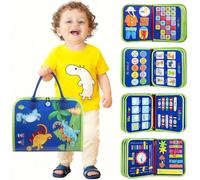 Toddler Busy Board - Montessori Toys for Toddler Boy & Girl Birthday Gift, Educational Learning Sensory Toys, Busy Book for Toddler Boys, Toddlers Activities Travel Toys for Airplane Car (Blue)