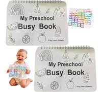 Toddler Busy Book 2 Set Multiple Theme Developmental Coil Binding Busy Book with Accessories Toddler Books for Preschool Learning, Kindergarten Learning, Homeschool, for Toddlers 1-3