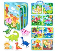 Toddler Busy Book - Dinosaur Montessori Busy Board for 2-4 Year Old, Quiet Activity Book with Life Skills & Sensory Games, Autism Sensory Toy, Travel Toys for Boys Girls Birthday Gifts