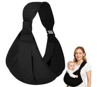 Toddler Carrier, Baby Carrier with Adjustable Sling (135-161cm) Cotton Baby Sling, Baby Carriers from Newborn to 36 Months 20kg, Swing Baby Hip Carrier Newborn to Toddlers for Outdoor (Black)