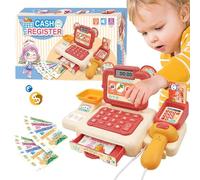 Toddler Cash Register 3 Year Old - Cartoon Cash Register With Lights Sound Kids Cash Register With Scanner | Multi-functional Cash Register Toy For Kids, Boys, Girls, Birthdays
