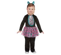 Toddler Cat Halloween Sequin All in One, Tutu & Headband Fancy Dress Costume