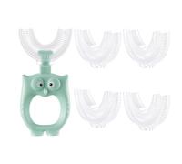 Toddler Children 360 U Shaped Toothbrush Kid Age 2-6&2-4&4-7&6-8 Year All Rounded Silicone Teeth Brush Head Pack Boy Girl Easy Circular Wide 3 Side Foam Manual Full Whole Mouth Clean Dental Oral Care