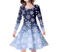 Toddler Christmas Dress,Long Sleeve Santa Claus Red Velvet Dress Dresses For Girls UK Elegant Fancy Outfits Angel Costume Mini Club Baby Girl Clothes Party Hat (Sky Blue,8-9 Years)