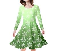 Toddler Christmas Dress,Long Sleeve Santa Claus Red Velvet Dress Dresses For Girls UK Elegant Fancy Outfits Angel Costume Mini Club Baby Girl Clothes Party Hat (Green,6-7 Years)