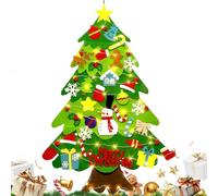 Toddler Christmas Tree - 102cm Educational LED Lighting Crafts | Felt Christmas Tree For Kids On The Wall | For Toddlers Kids Classroom Home Indoor Wall Door Room Party Holiday