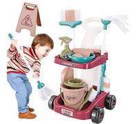 Toddler Cleaning Set | Housekeeping Play Set, Toddler Broom And Cleaning Carts Includes Real Working Vacuum Cleaner, Broom, Spray Bottle And More For Boys & Girls