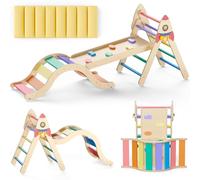 Toddler Climbing Frame Indoor, 9-in-1 Pikler Triangle Set, Foldable Kids Climbing Toys for Toddlers 1-3 Inside, Baby Jungle Gym, Montessori indoor playground, Jungle Gym, Large Wooden Pikler Set