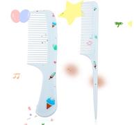 Toddler Comb Set, Small Cute Fine Tooth Comb & Rat Tail Baby Comb for Hair Styling, Blue Mini Hair Comb Plastic Parting Combs, Anti-Static Hairdressing Baby Comb for Girl Wet Dry Hair (2Pcs)