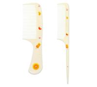 Toddler Comb Set,Small Cute Hair Comb,2 Piece Mini Hair Comb Set For Baby Girls Boys Kids Fine Tooth Comb Rat Tail Comb Portable Detangling Hair Comb Styling Comb Gift For Wet Dry (Yellow Orange)