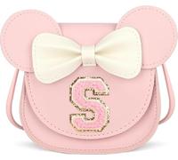 Toddler Crossbody Purse with Mini Mouse Ears Bow - Girls Kids Wallet Birthday Gift for 3-8 Year Olds (S, Pink)
