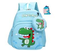 Toddler Dinosaur Backpack for Boys Girls with Cute Dino Decoration Pins, Preschool Schoolbag Kids Bookbag for Kindergarten Travel Outdoor, Cartoon Dinosaur Backpack Gift