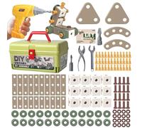 Toddler Drill and Screw Toys | Realistic Drill Toys,Kids Pretend Play Toolbox - for Boys Girls Construction Christmas Birthday Workshop Table Party